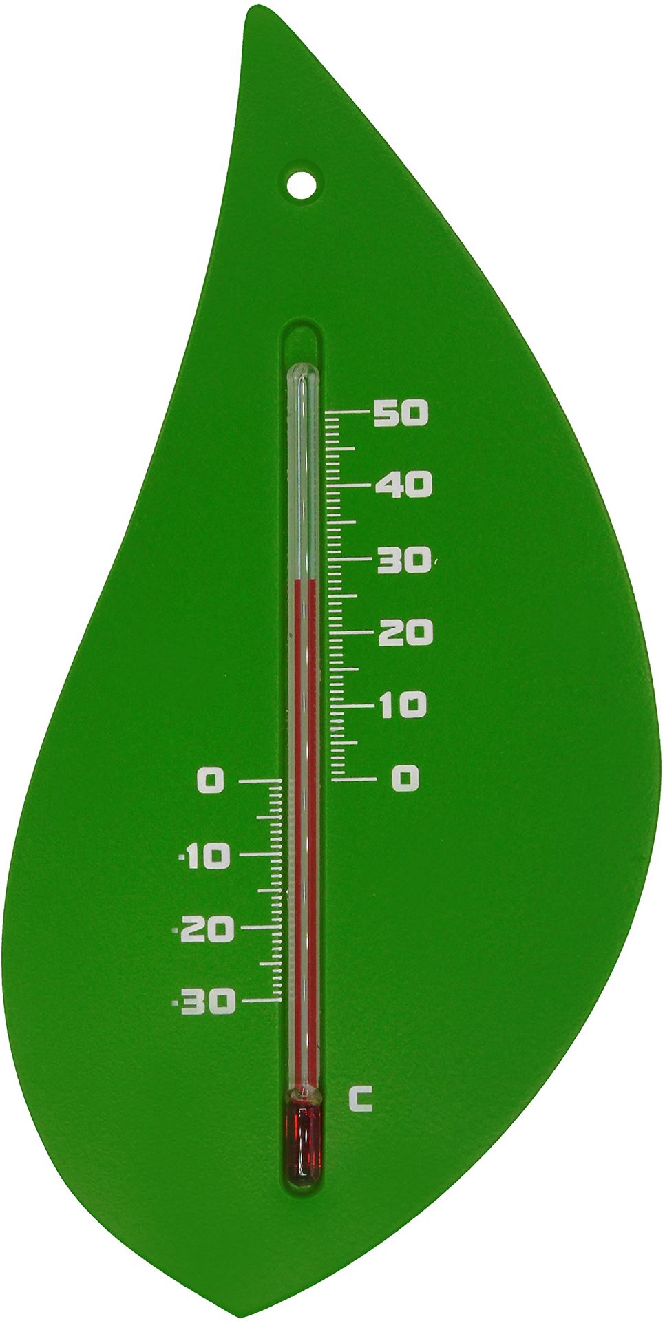 Muurthermometer-kunststof-groen-boomblad-15x8x0-3cm