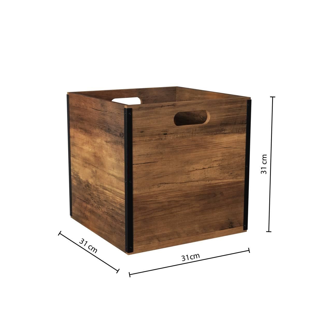 Opbergmand-31x31x31cm-Hout-marron
