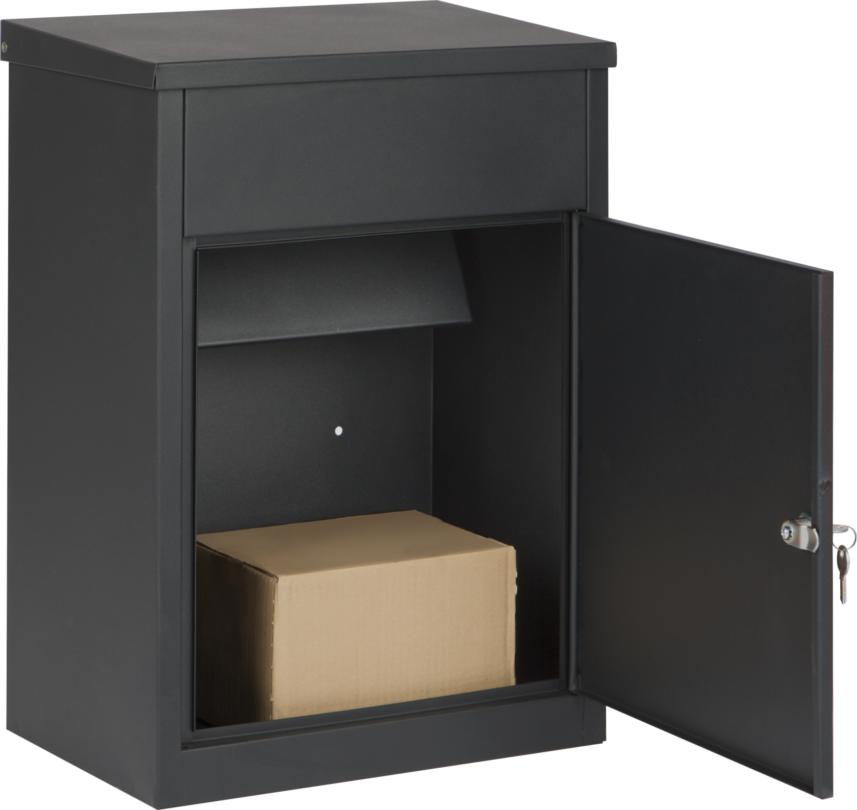 Practo Garden letterbox edmonton matte black - With key lock - 26x39x53,5cm - RAL 9005