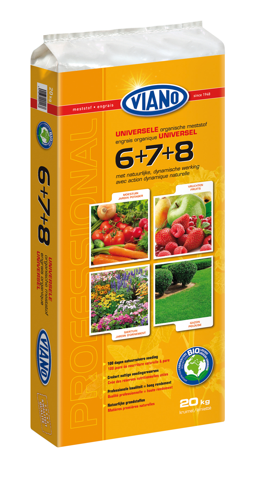 Viano Universal fertilizer 6+7+8 with bacteria (BIO) - 20 kg for 200 m²
