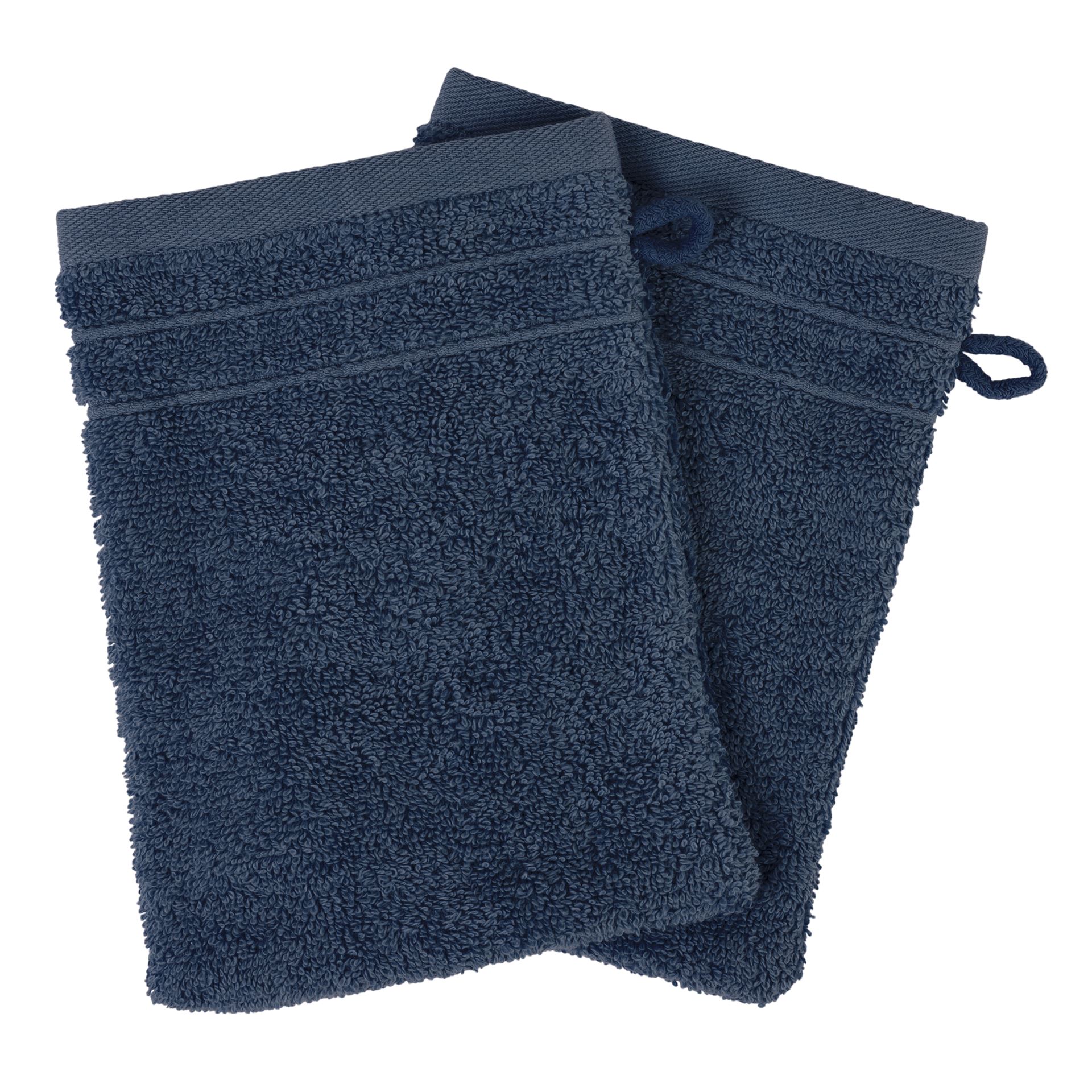 Clarysse washand Maxima - 2 stuks - Marineblauw - 100% katoen