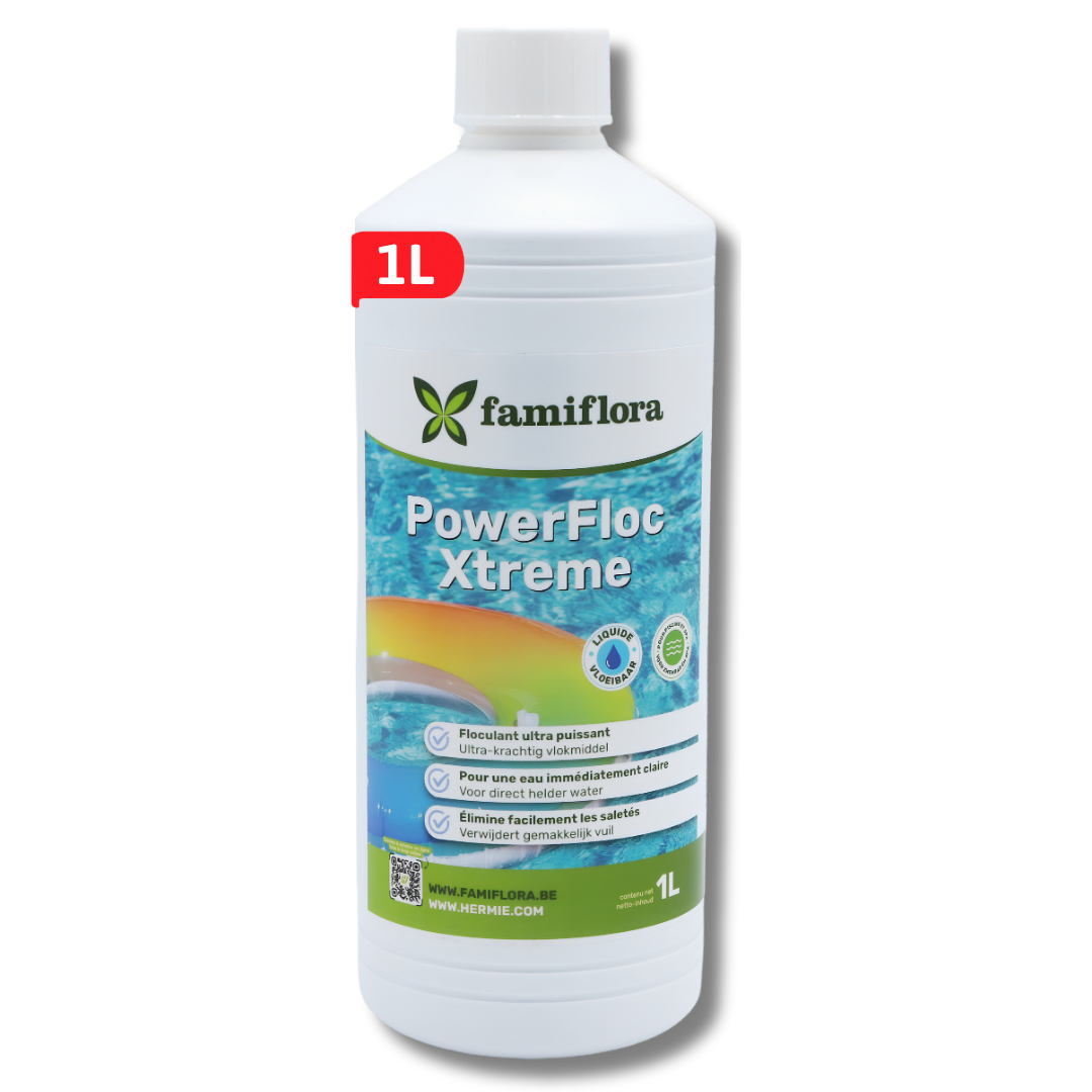 Famiflora PowerFloc Xtreme liquide 1L - Floculant puissant pour une eau de piscine cristalline