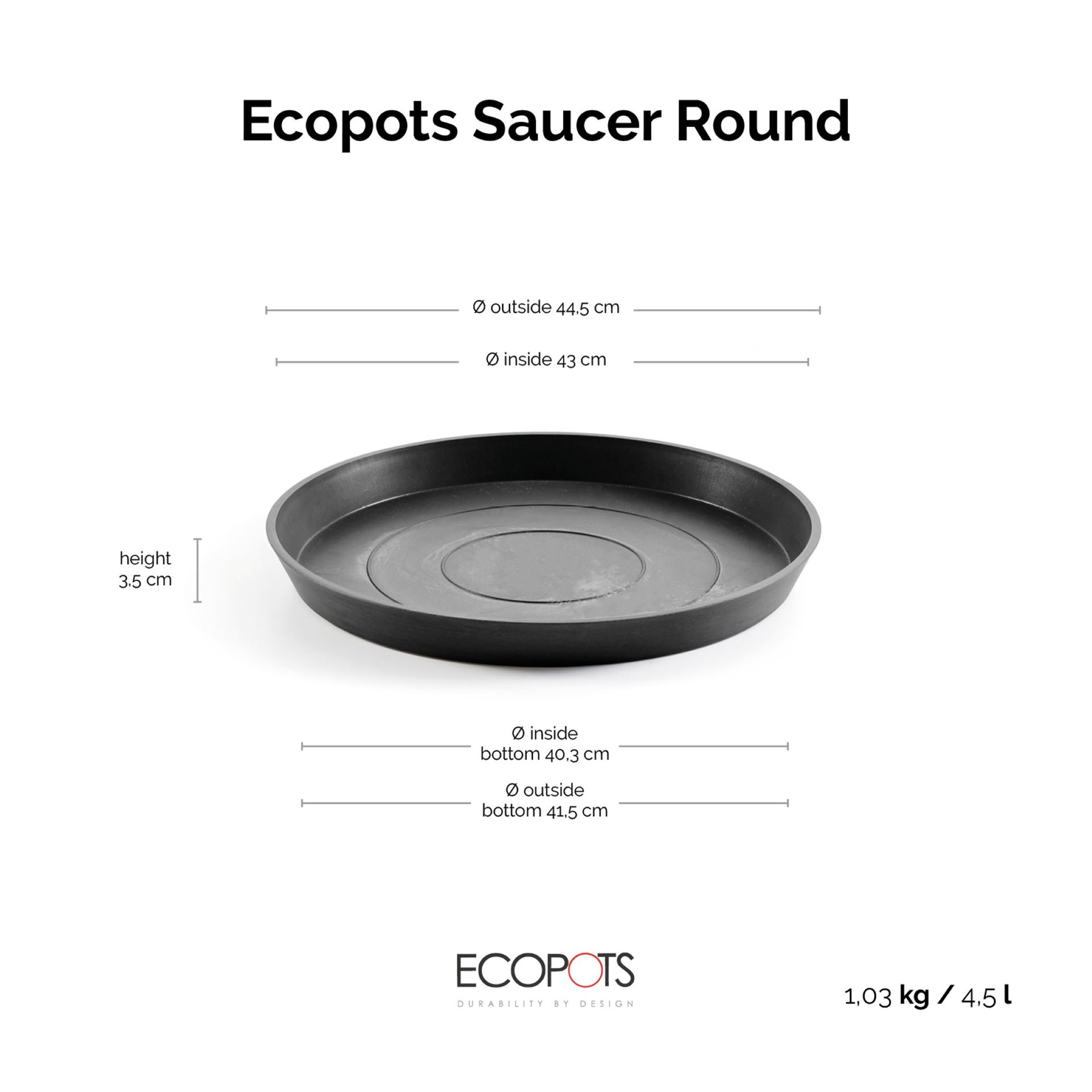 Ecopots-onderschotel-rond-dark-grey-50-cm-H3-5-cm