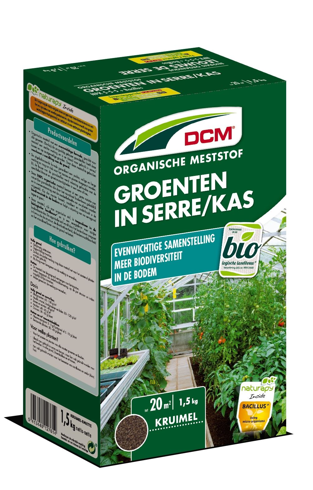 DCM fertilizer for vegetables in greenhouse - 1,5 kg - for 20 m² - bio