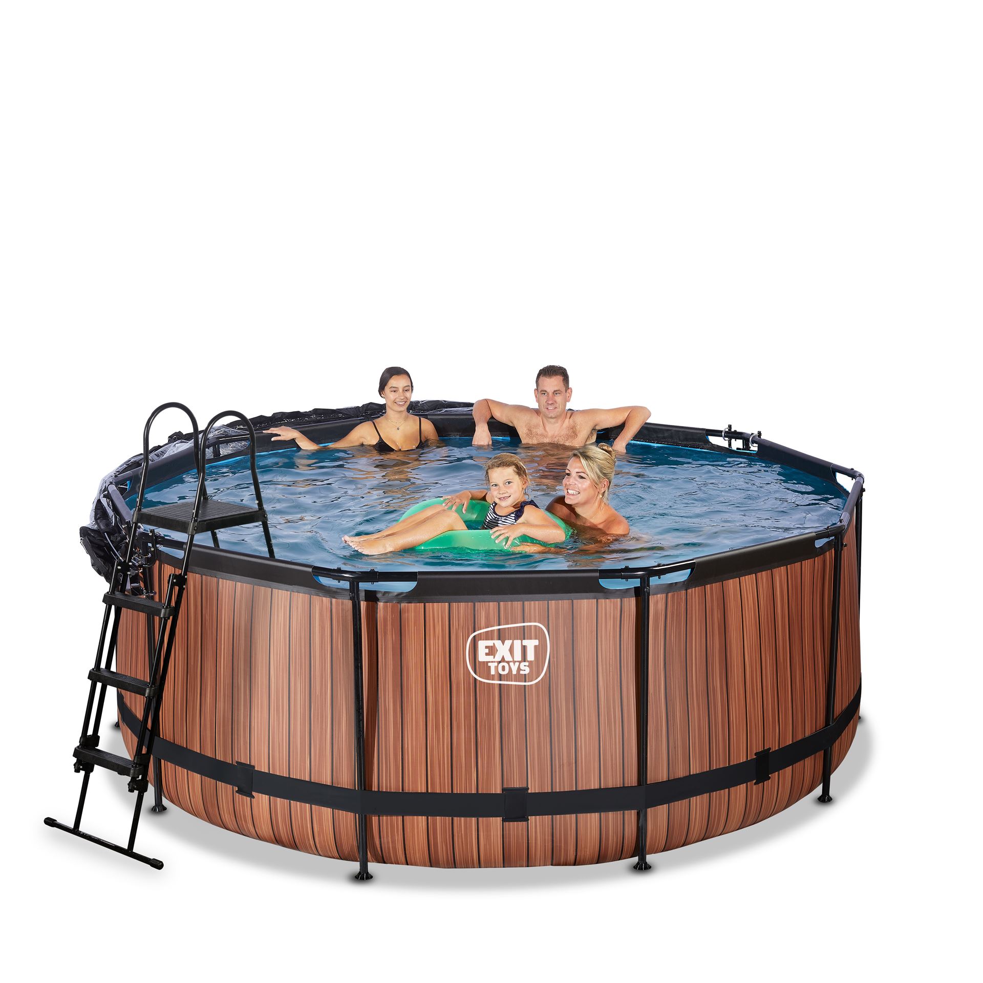 EXIT-Wood-zwembad-360x122cm-met-zandfilterpomp-en-overkapping-en-warmtepomp-bruin