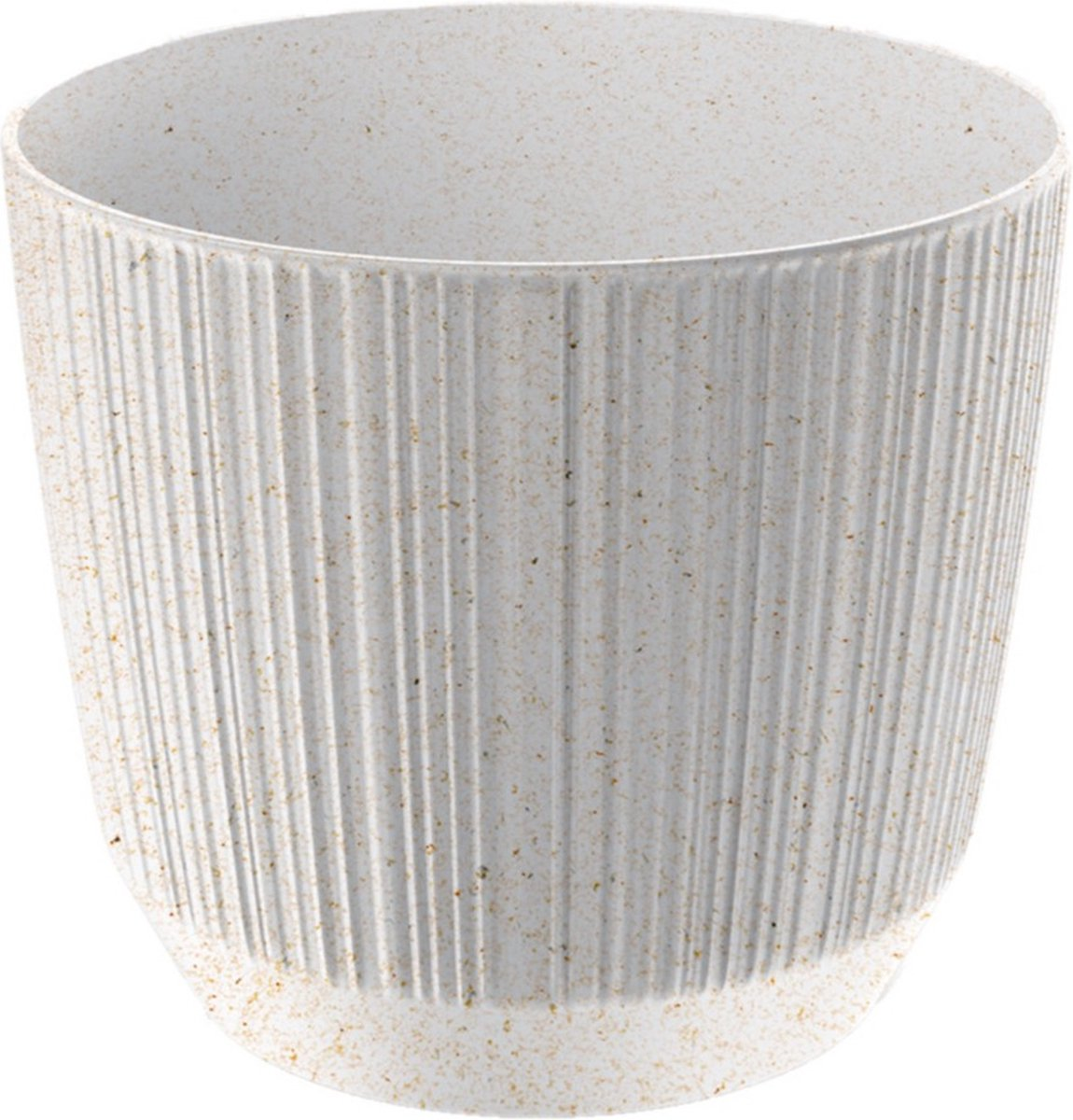 Prosperplast Ryfo Eco Wood Bloempot met strepen - 19,5 cm - Eco Wit