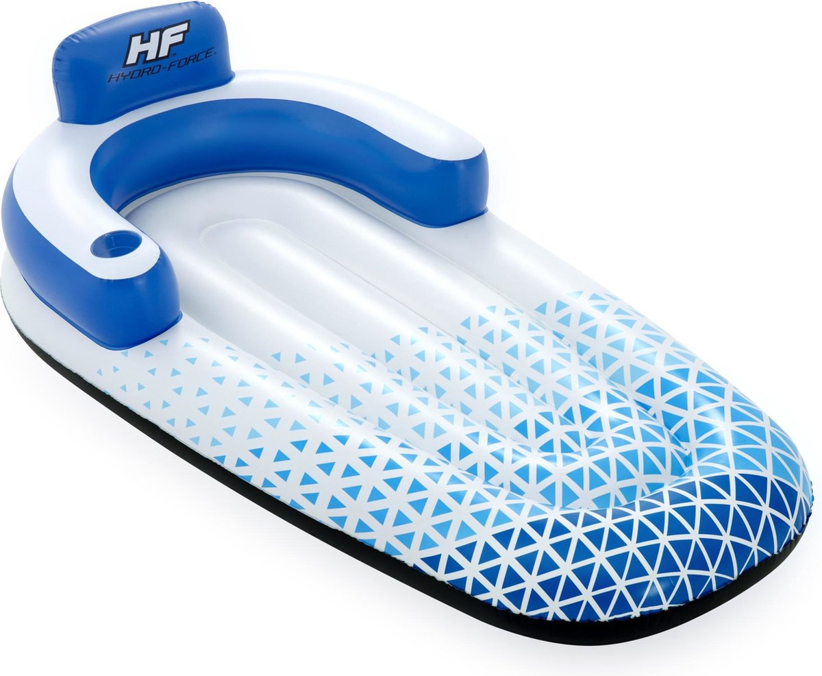 Bestway Hydro Force Indigo Wave Lounge - 191 x 107 cm - Drijvend Ligbed met Bekerhouder