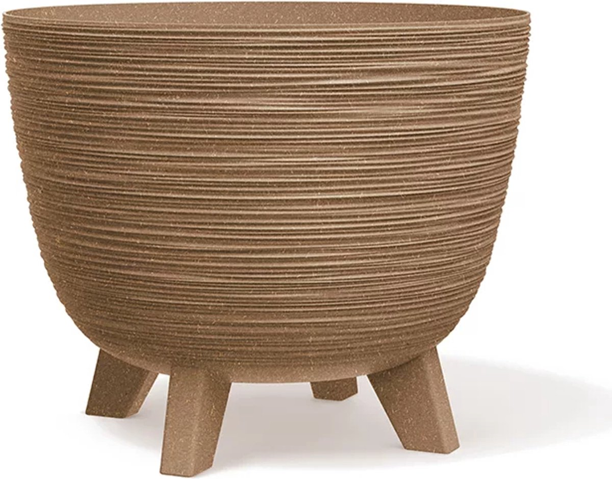 Prosperplast Furu Eco Wood Bloempot op pootjes - Naturo - Ø 29 cm - Met echt hout