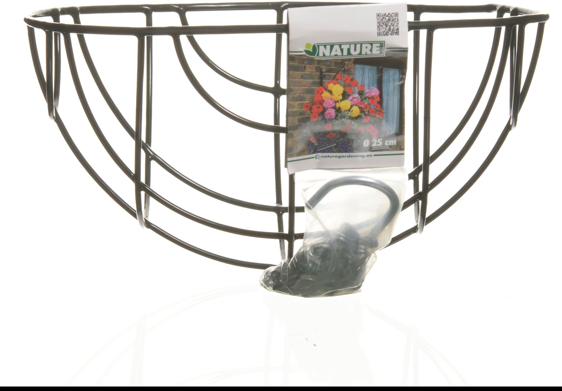 Hanging-basket-metaaldraad-groen-geepoxeerd-incl-ketting-H16x-30cm