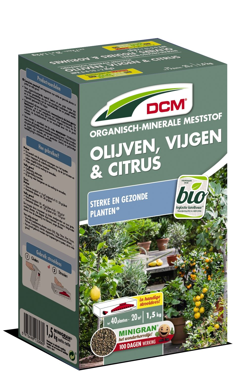 Engrais DCM pour olives, figues et agrumes 1,5 kg - organique