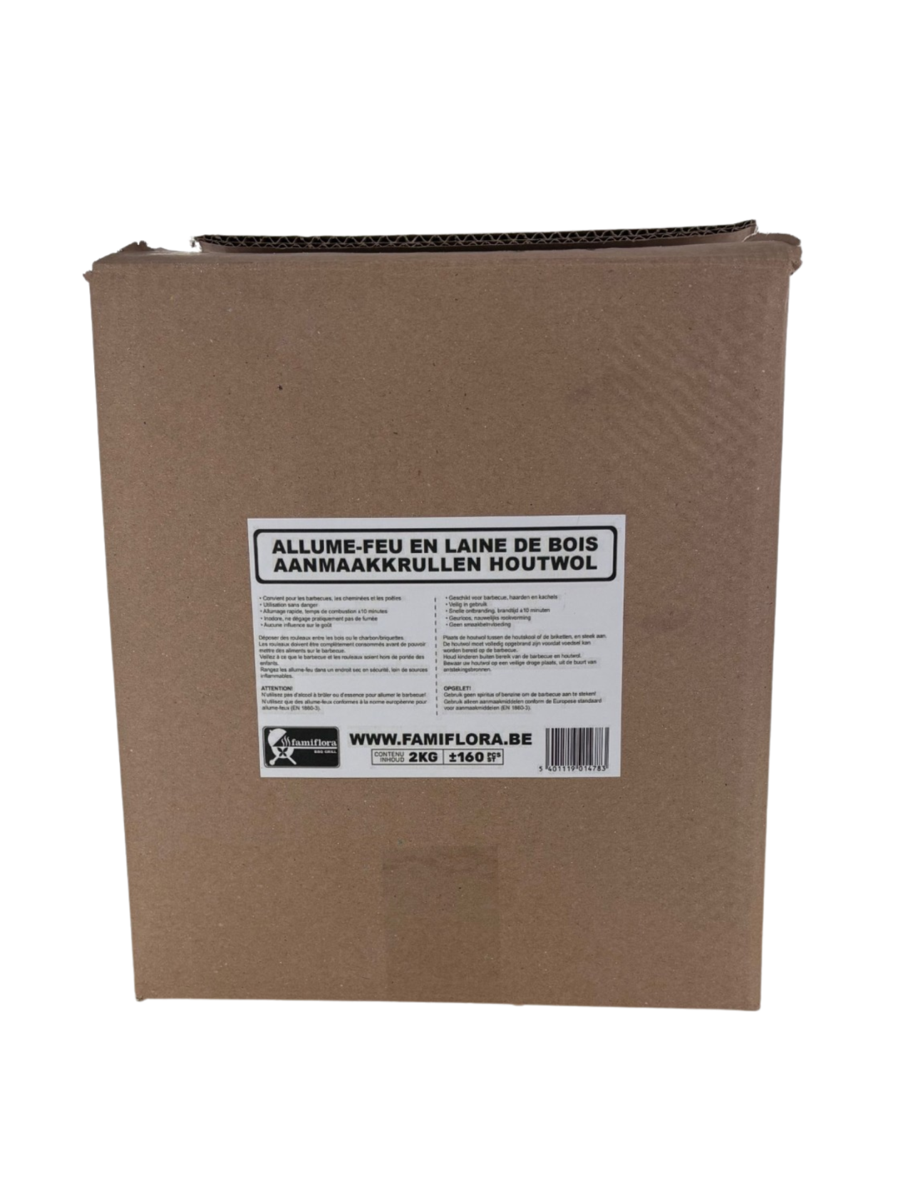 Famiflora lighting shavings Laine de bois 2kg (160 pièces) - Feu rapide - Naturel - Sûr & Facile