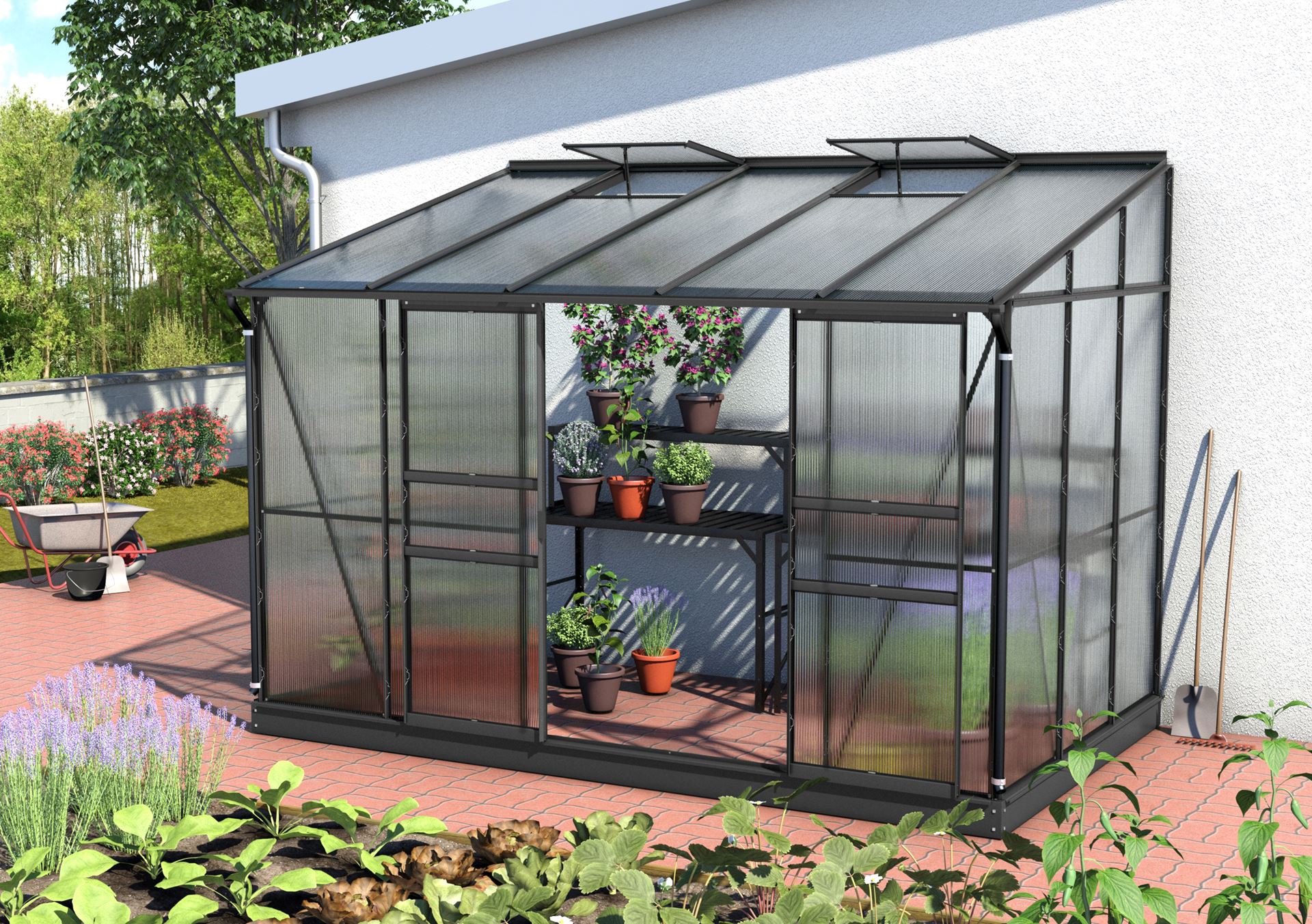 Ida-6500-HKP-4mm-zwart-Polycarbonaat-serre-Muurserre-B316-6-x-L190-1-x-H220-8-cm