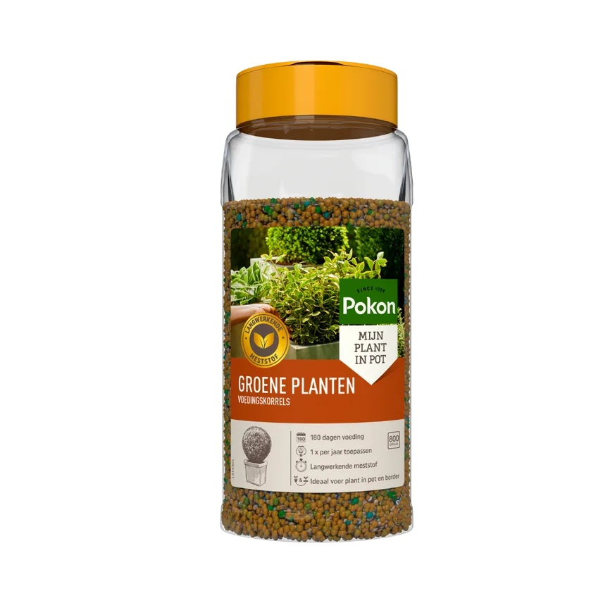 Pokon groene planten voedingskorrels NPK 15-10-12 - 800 gram - 180 dagen voeding