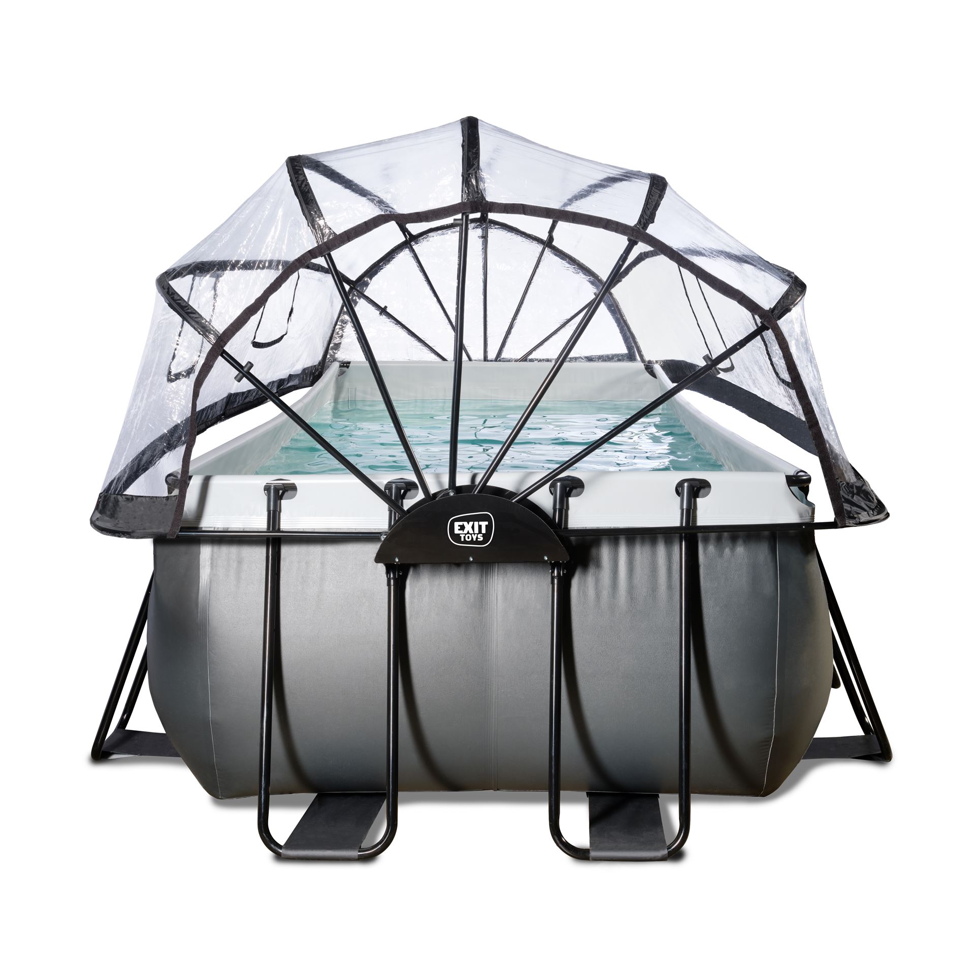 EXIT-Black-Leather-zwembad-400x200x122cm-met-zandfilterpomp-en-overkapping-en-warmtepomp-zwart