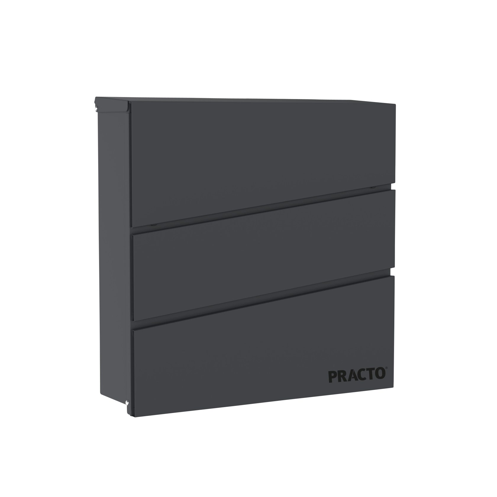 Practo Garden Dijon wall letterbox - 37 x 11 x 37 cm - anthracite - modern design - with cylinder lock - Letter opening 33,5 x 3,3 cm