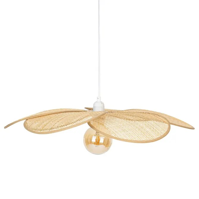 Atmosphera Hanglamp Rym - Ø62 cm - Bamboe Bloemvorm - Beige/Natuur