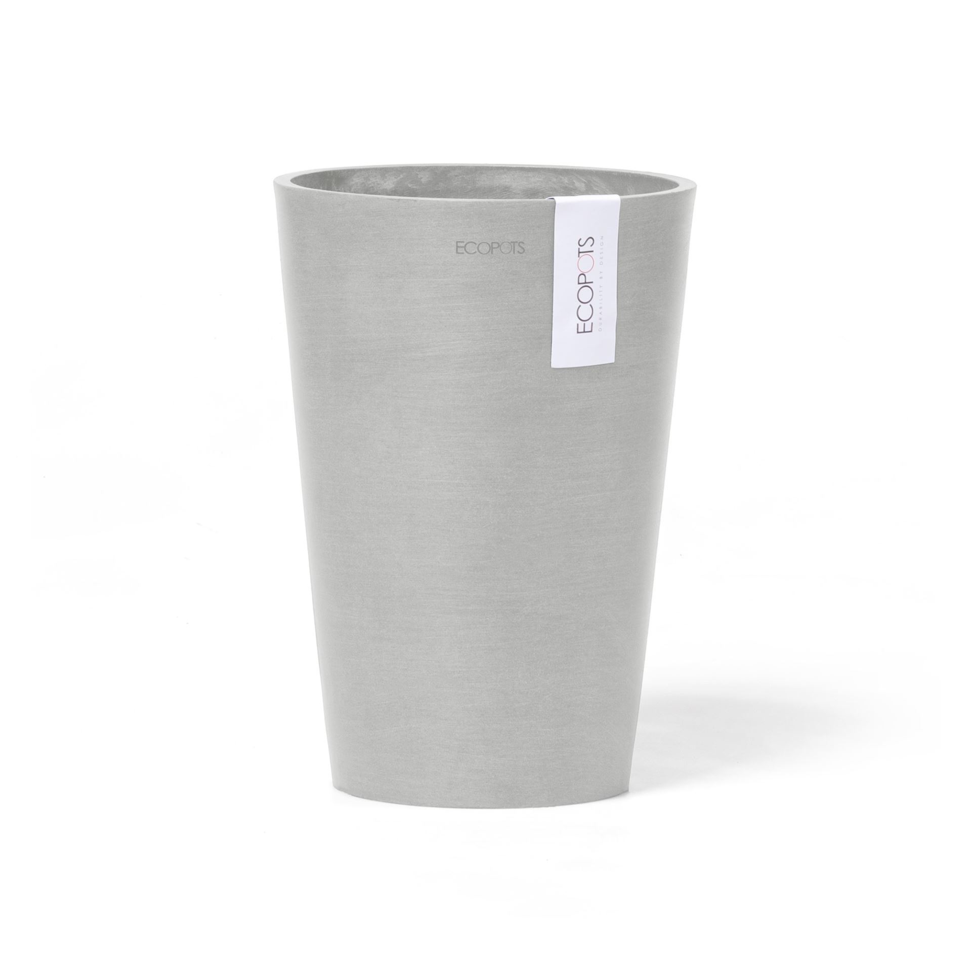 Ecopots-pisa-white-grey-21-cm-H30-cm