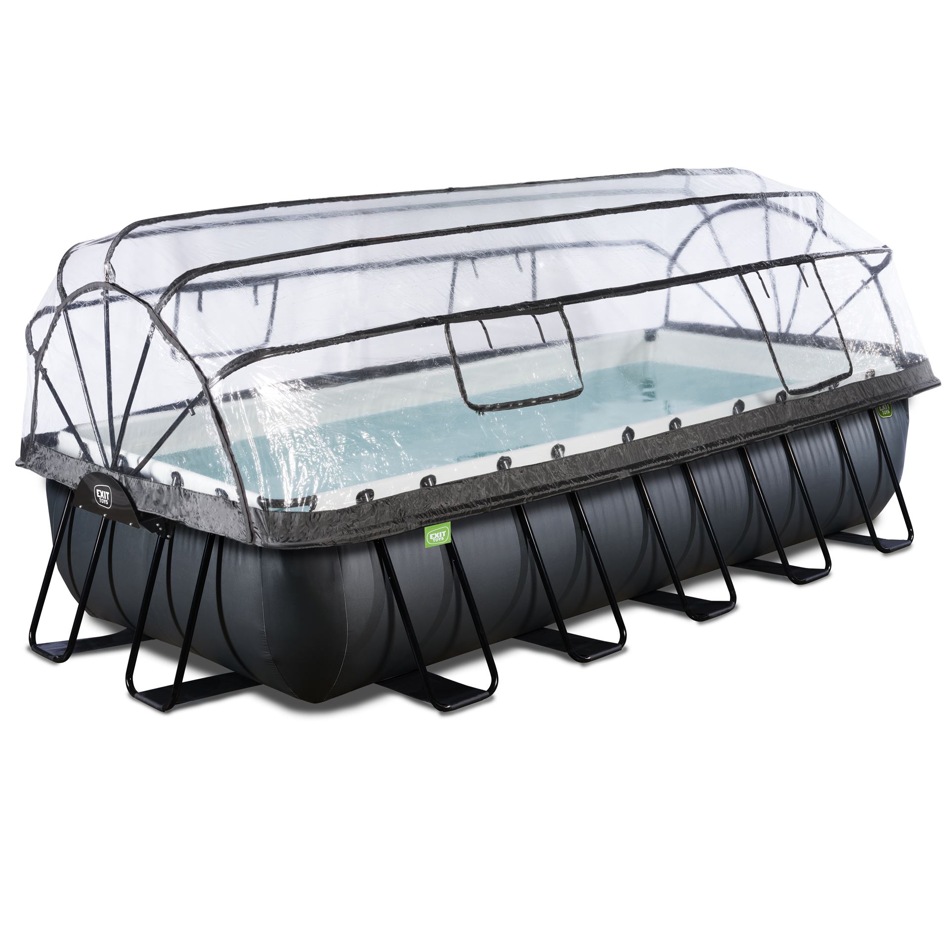 EXIT Piscine hors-sol en cuir noir - rectangulaire - L540 x B250 x H100 cm