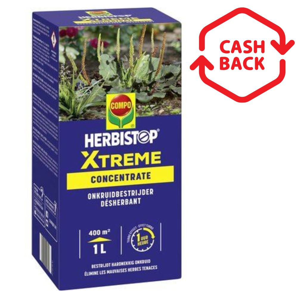 Compo Anti-Mauvaises herbes & Anti-Mousse XTREME - 1 L - Substance active naturelle - Biodégradable - Résistant à la pluie