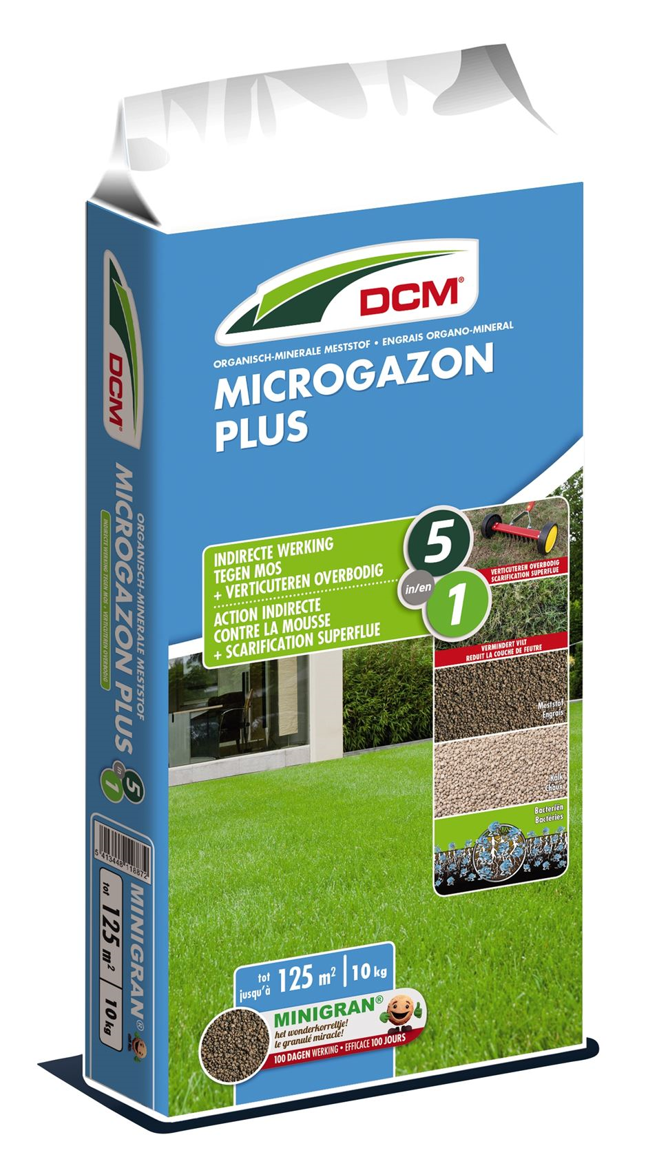 DCM engrais gazon 10 kg pour 125m² - Microgazon plus 5-in-1