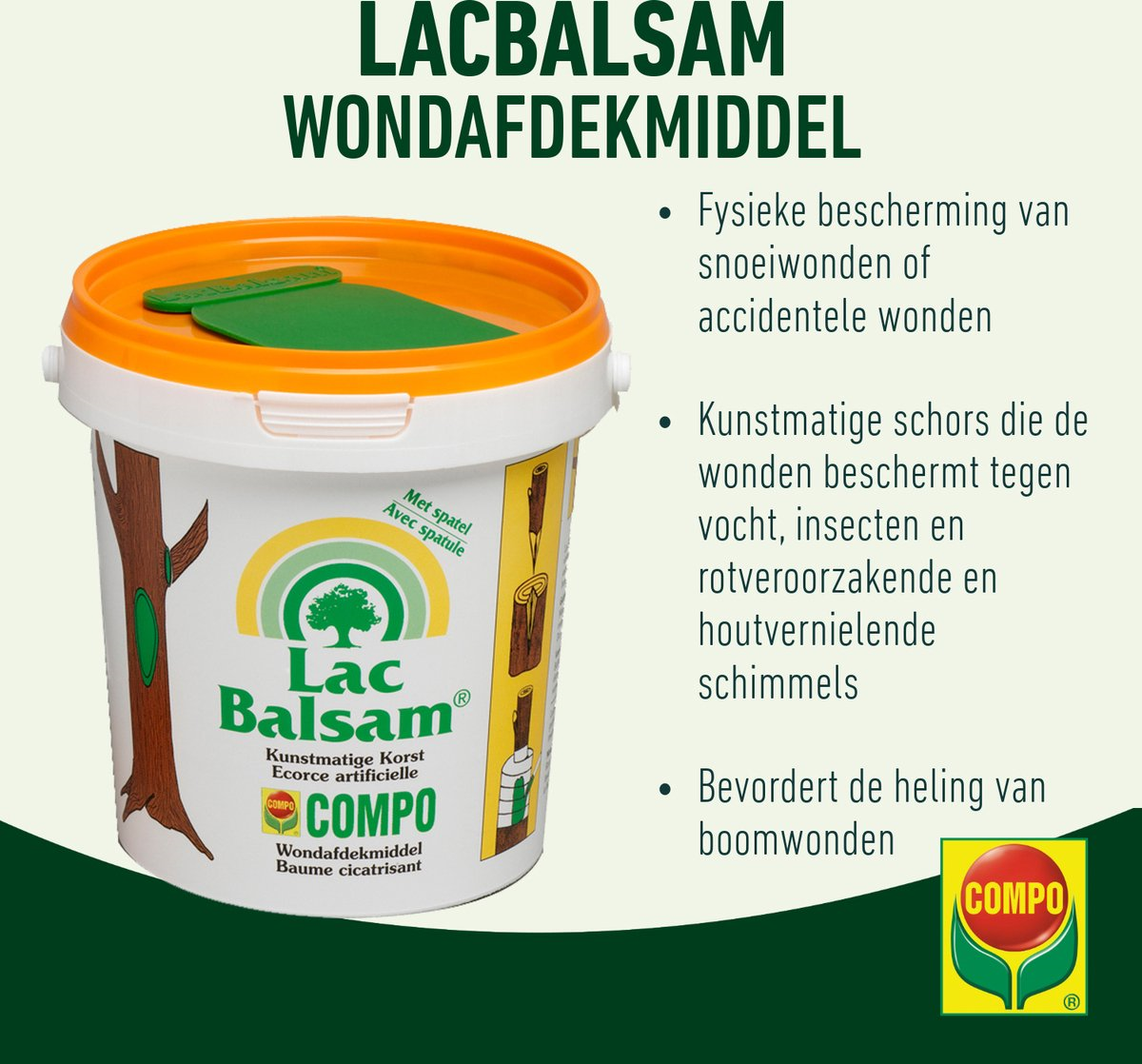 Compo LacBalsam  1kg - wondafdekmiddel - kunstmatige korst - voor fruit- en sierbomen