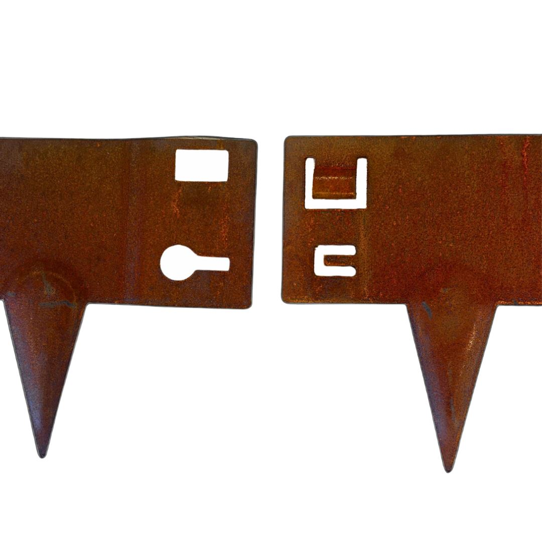 Démarcation en acier corten Famiflora - H : 16cm x L : 100cm - Epaisseur 1,5mm - Acier corten SPA-H