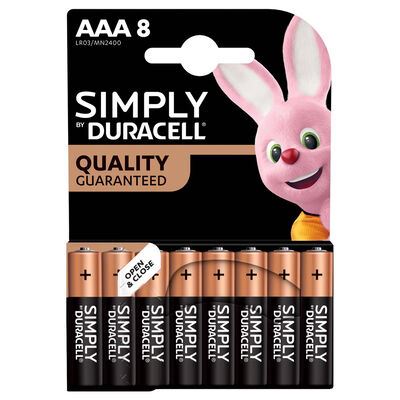 Duracell Simply Power AAA batterijen LR03 - Blister 8 stuks - MN2400
