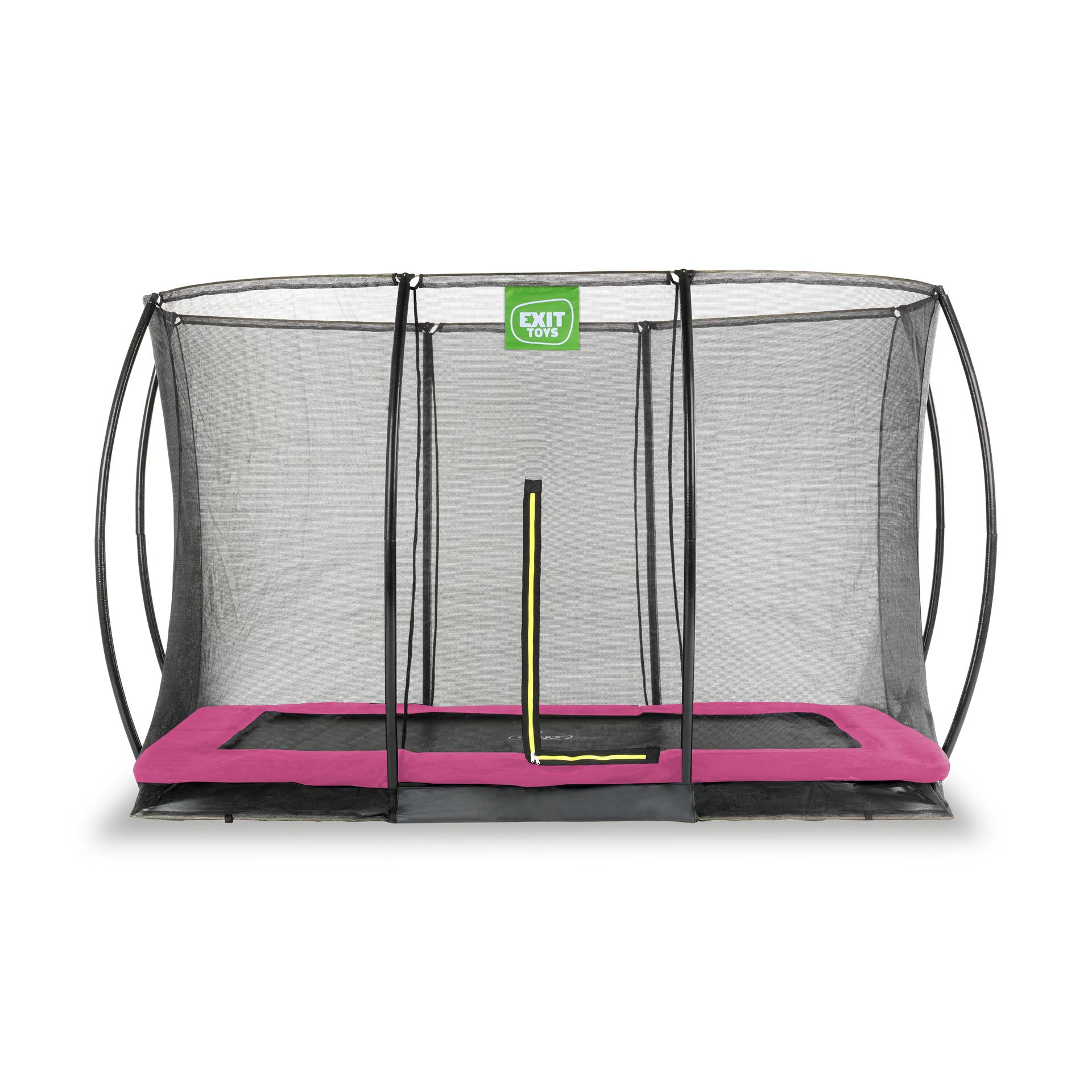 EXIT-Silhouette-inground-trampoline-214x305cm-met-veiligheidsnet-roze