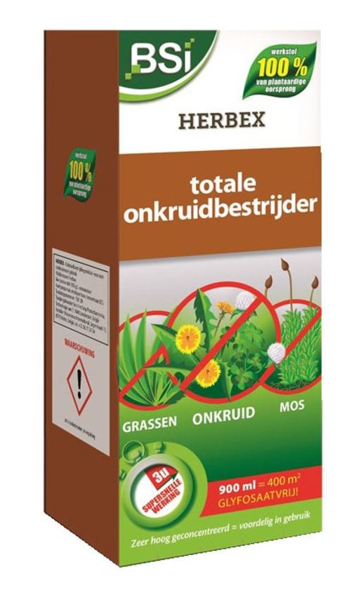 BSI - Herbex - Concentraat - 900ml voor 400m² - Ideale bestrijdingsmiddel tegen onkruid - grassen en mossen
