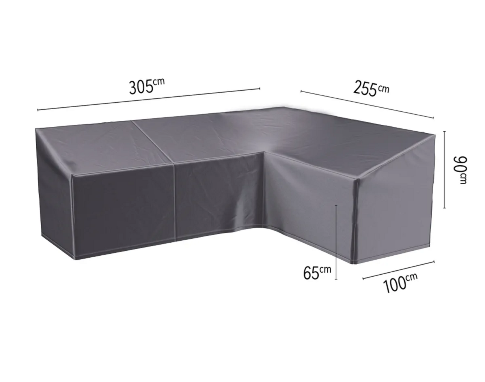 Platinum AeroCover Loungebankhoes L-vorm - 305x255x100xH65/90 cm - Rechts