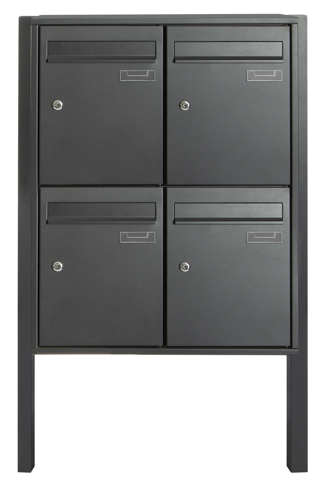 Practo Garden meervoudige brievenbussen mat zwart - Muurbevestiging - 16,3x57x77cm - RAL 7021 MAT