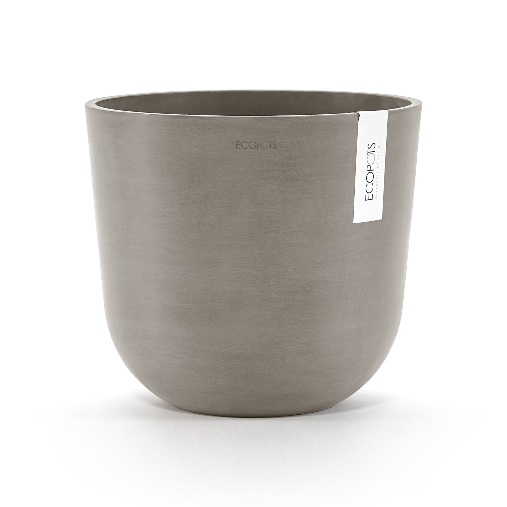Ecopots Oslo 25 + Water Reservoir - Taupe - Ø25 x H21,4 cm - Ronde taupe bloempot / plantenpot met waterreservoir