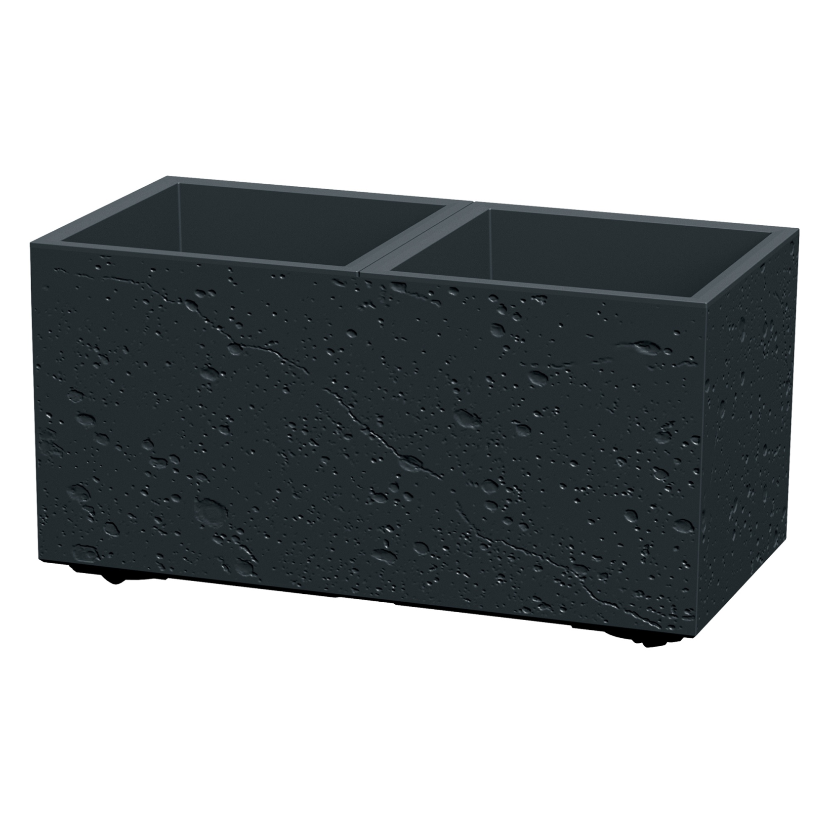 Prosperplast Sierra Case Jardinière à effet béton - 57,7 x 28,8 x 29 cm - Béton noir