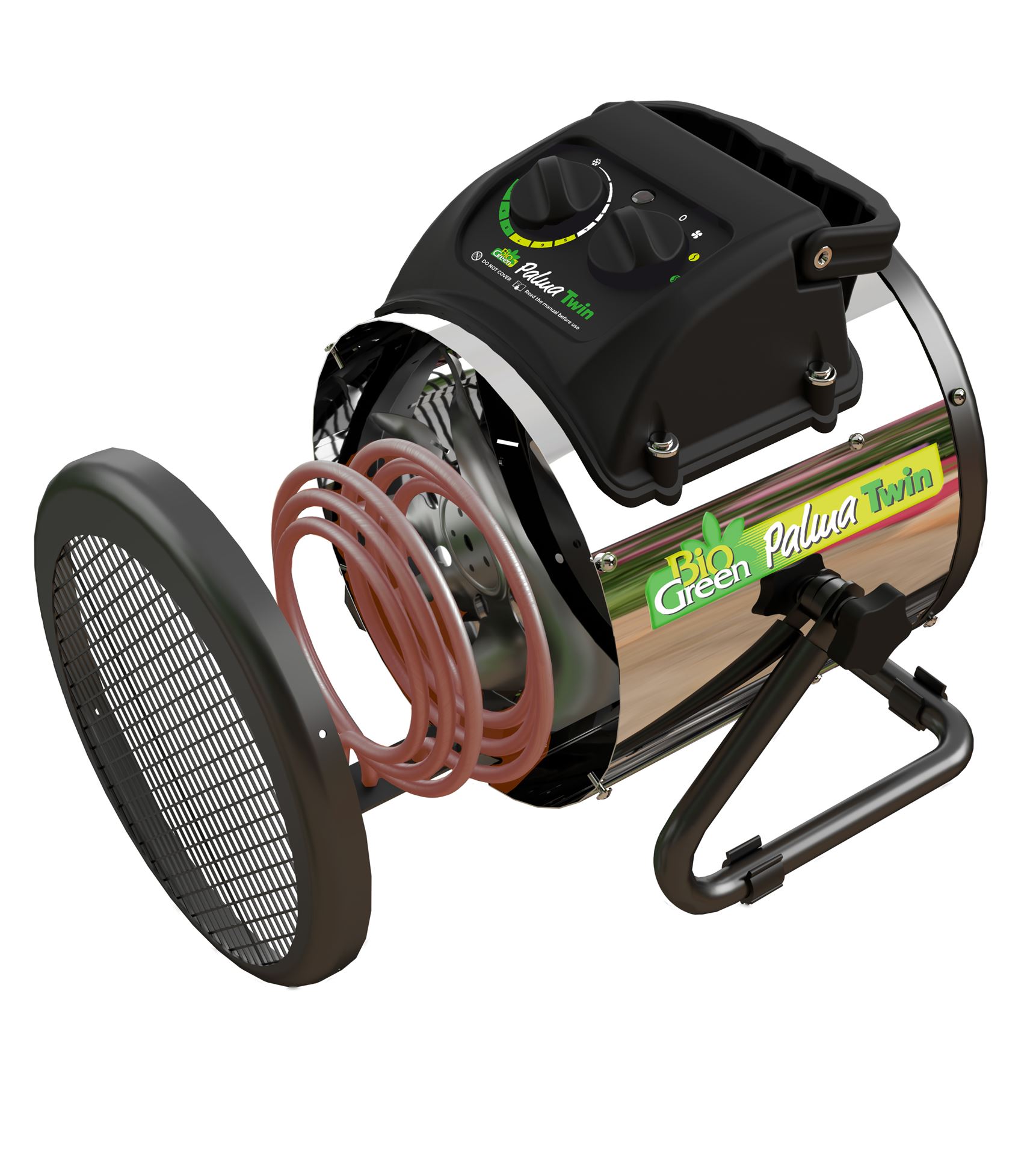 BioGreen fan heater Palma Twin with manual thermostat - for heating & air circulation in your greenhouse (up to 12m²) Elektrische-luchtverhitter-Palma-TWIN-handmatige-thermostaat-