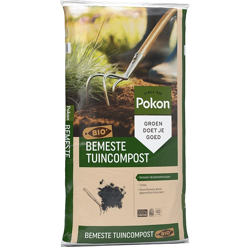 Pokon Bemeste Tuincompost - 40L - Bio (turfvrij)