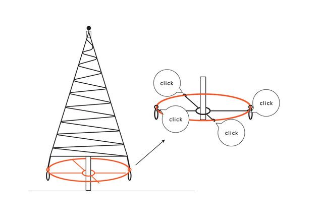 Fairybell Flex Bottom Cross - Christmas tree ring for flagpole