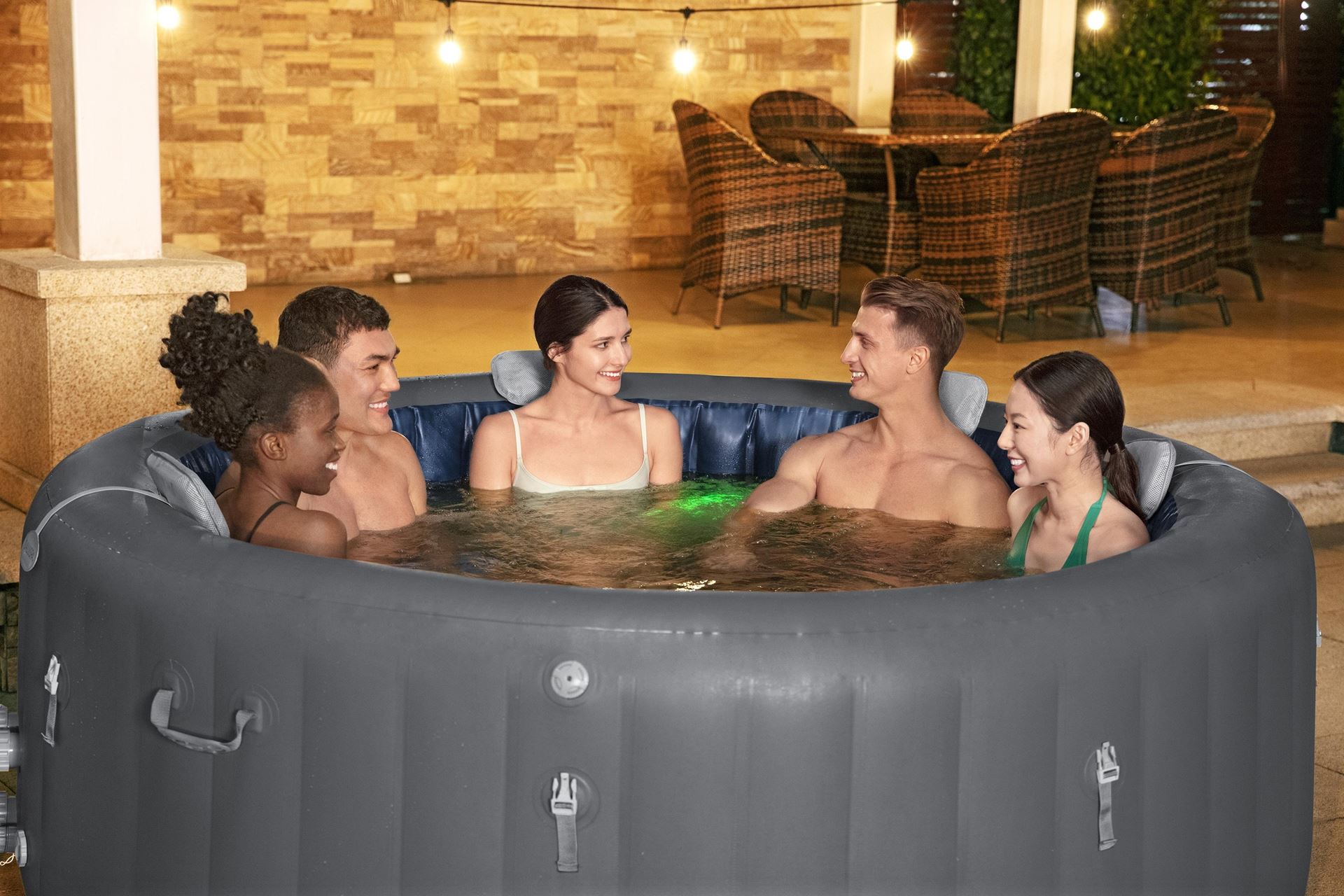 Bestway Lay-Z-Spa Santorini Energy-Efficient Smart HydroJet Pro - 5-7 personen - energiezuinig!