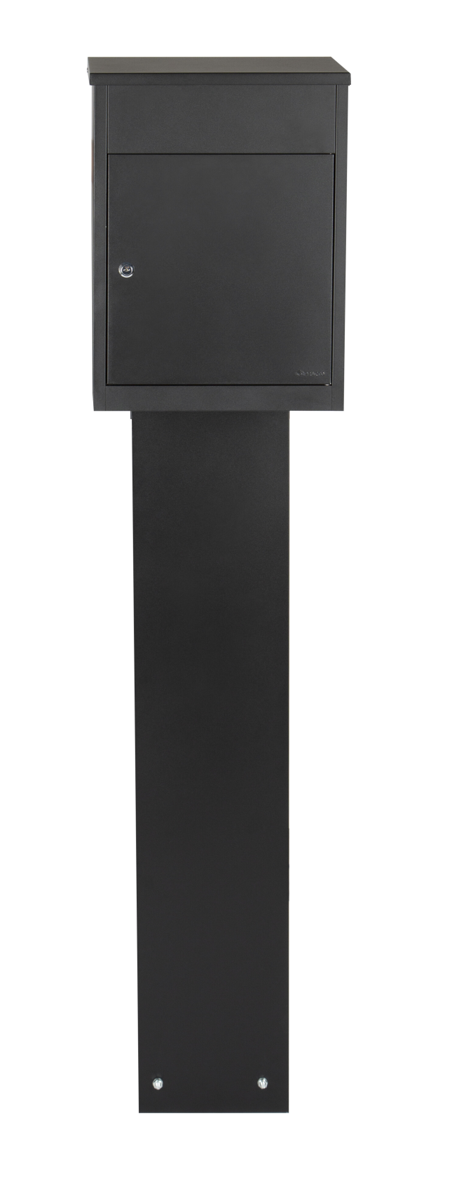 Practo Garden Letterbox stand - matte black - 7,5x25x170cm - RAL 9005