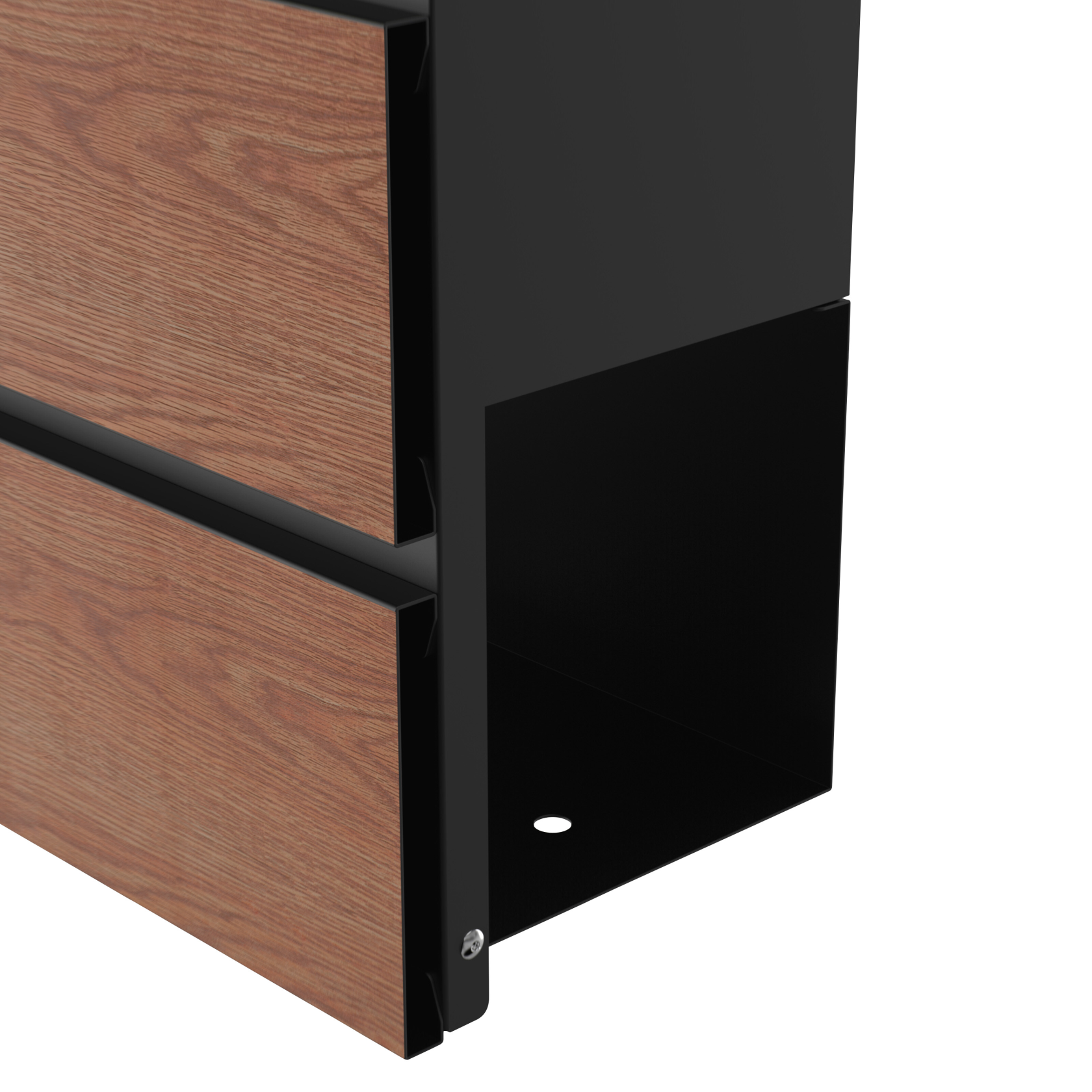 Practo Garden mailbox - Cannes - matte black with wood look - 41x37x13cm