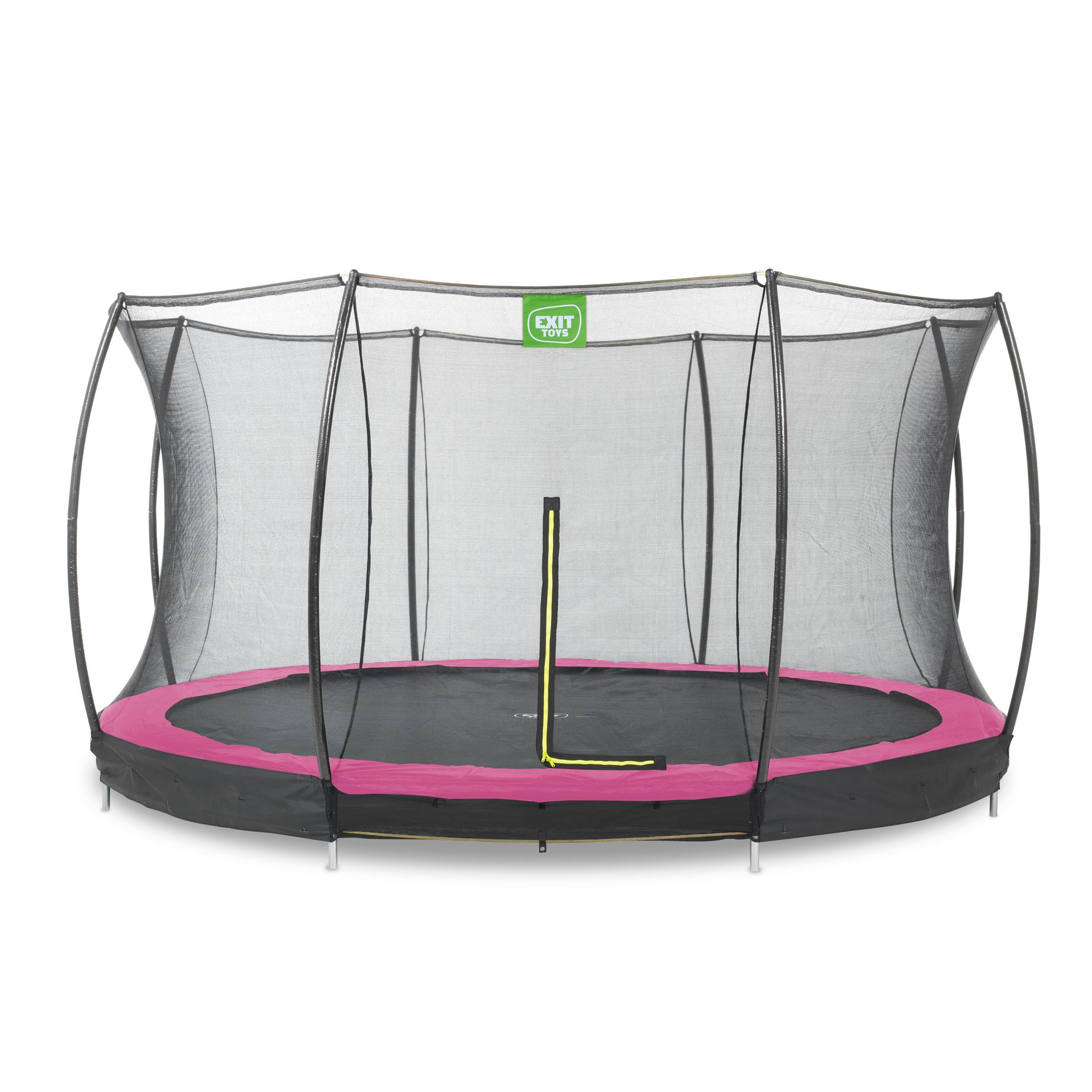 EXIT-Silhouette-inground-trampoline-366cm-met-veiligheidsnet-roze