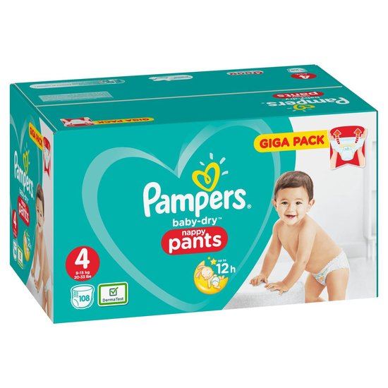 Pampers-Baby-Dry-Nappy-Pants-Luierbroekjes-Maat-4-108stuks