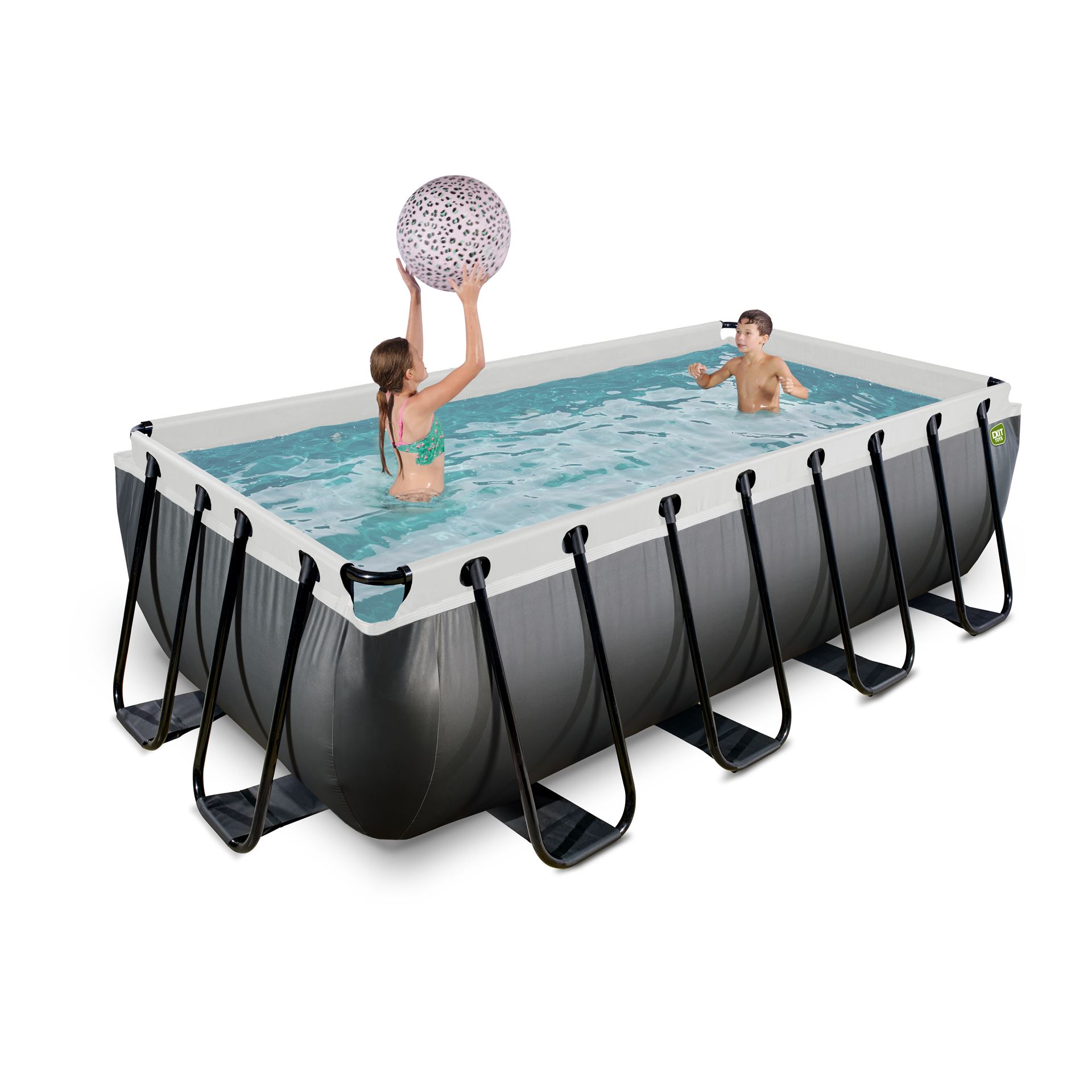 EXIT-Black-Leather-zwembad-400x200x100cm-met-filterpomp-zwart