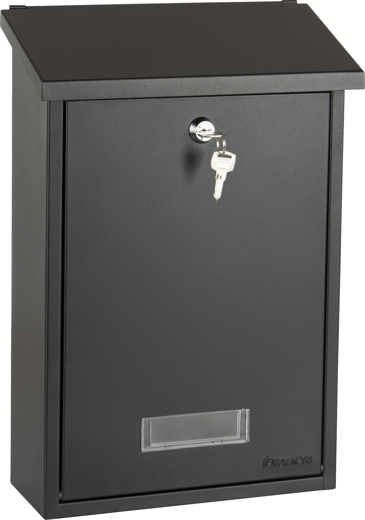 Practo Garden mailbox Dublin matt black - in painted steel - 10x25x39,6cm - RAL 7020 MAT
