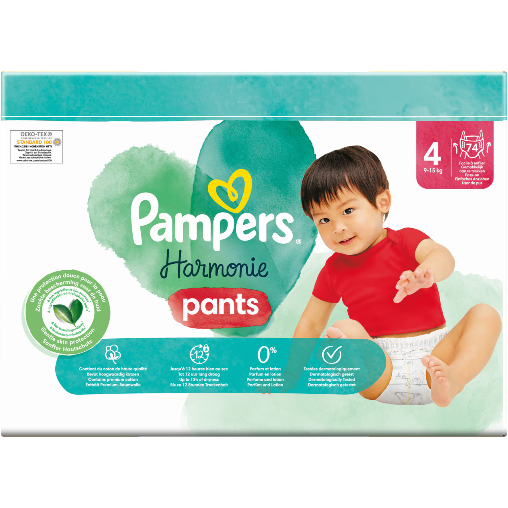 Pampers Harmonie Pants - Size 4 (9–15 kg) - 74 diapers