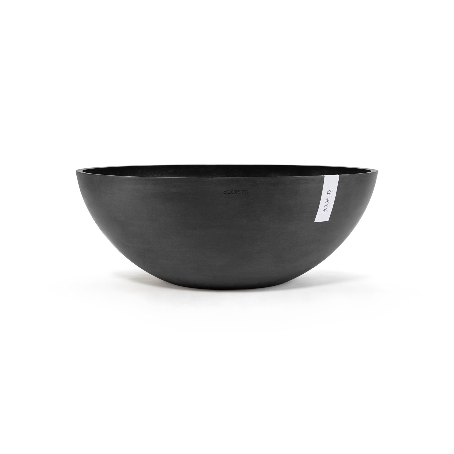 Ecopots Vienna 70 - Gris foncé - Ø70 x H25,3 cm - Pot de fleurs rond gris foncé