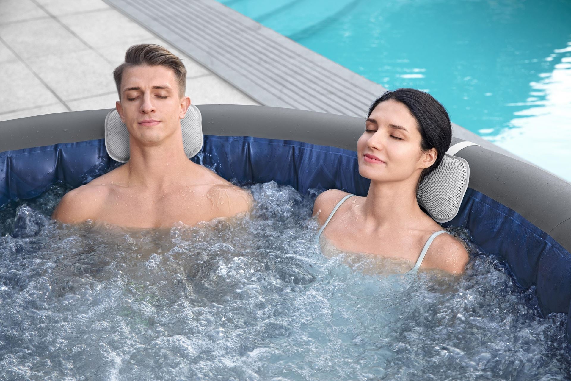 Bestway Lay-Z-Spa Santorini Energy-Efficient Smart HydroJet Pro - 5-7 personen - energiezuinig!