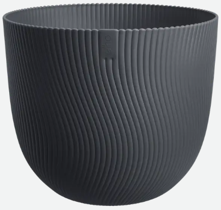 Elho Sereh Pot de fleurs rond 47 cm - Anthracite - Pot de fleurs XXL en plastique recyclé