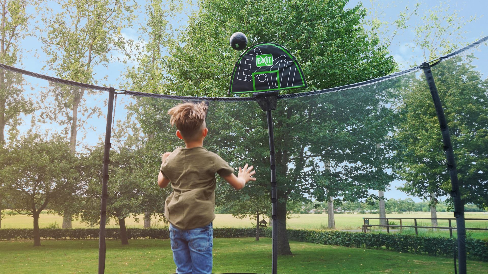 EXIT-trampoline-basket-25-38mm-groen-zwart