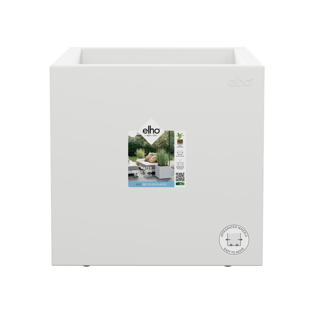 elho Vivo Next Vierkant 30 - Wit (Wit) - Ø 30 x H 29 cm - Ideaal voor binnen en buiten - 100% gerecycled