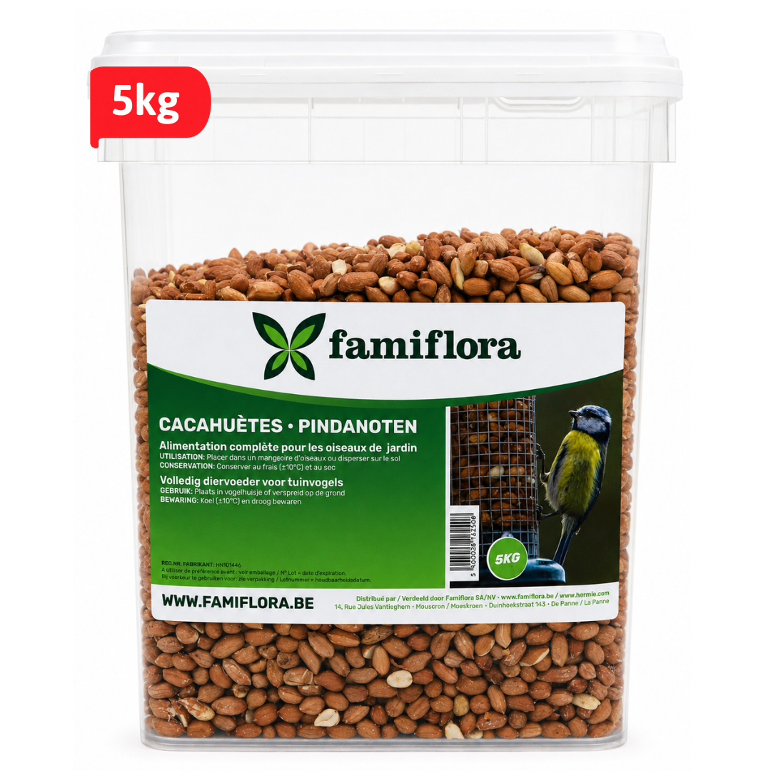 Famiflora Pinda's Vogelvoer - 5kg Emmer - Natuurlijk - Energierijk - Wintervoer voor vogels